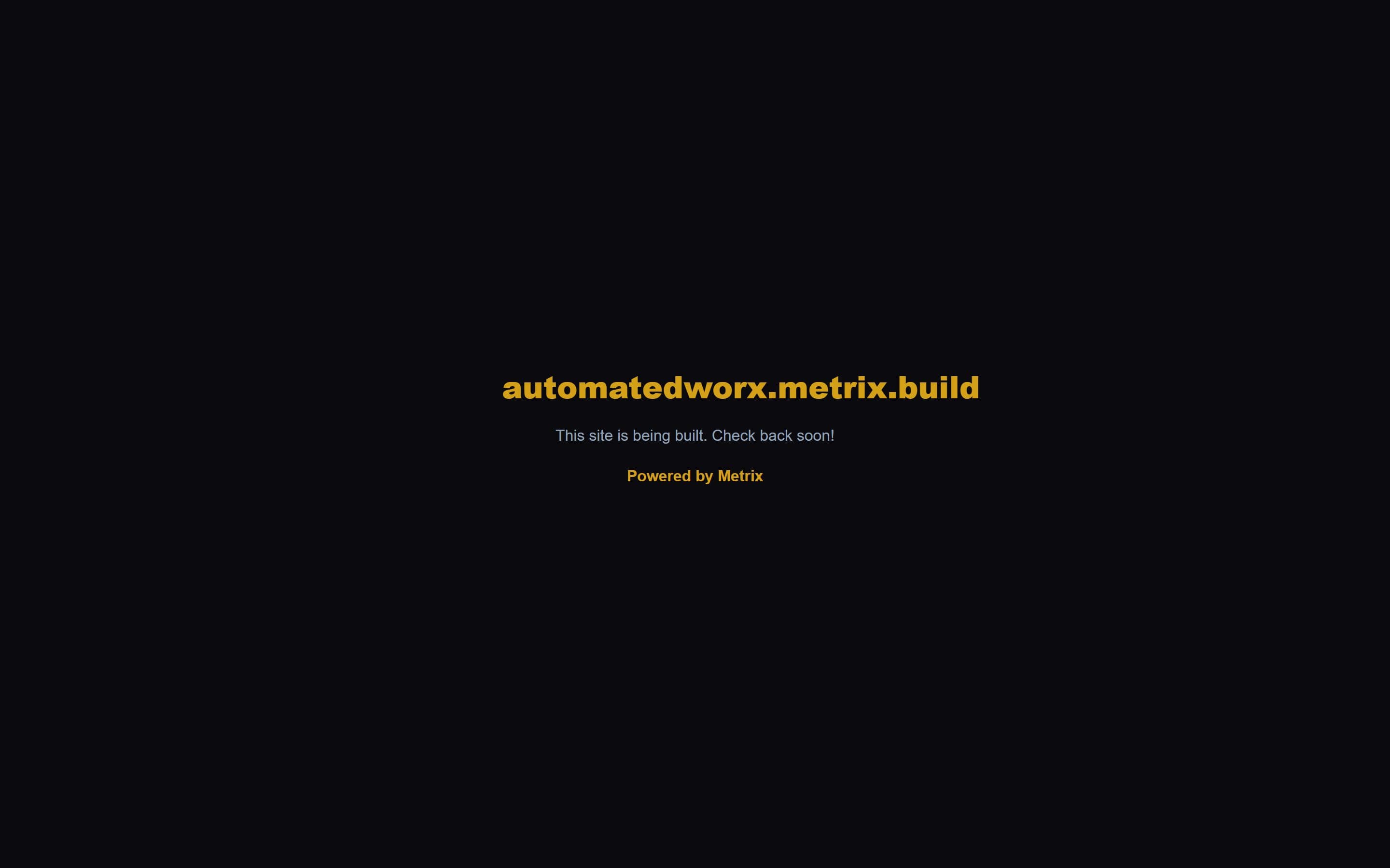 AutomatedWorx — website designed and built by Metrix