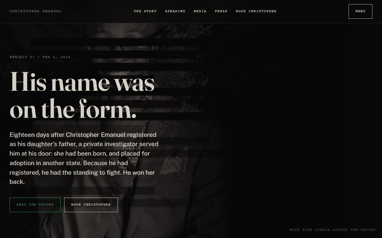 Christopher Emanuel — website designed and built by Metrix