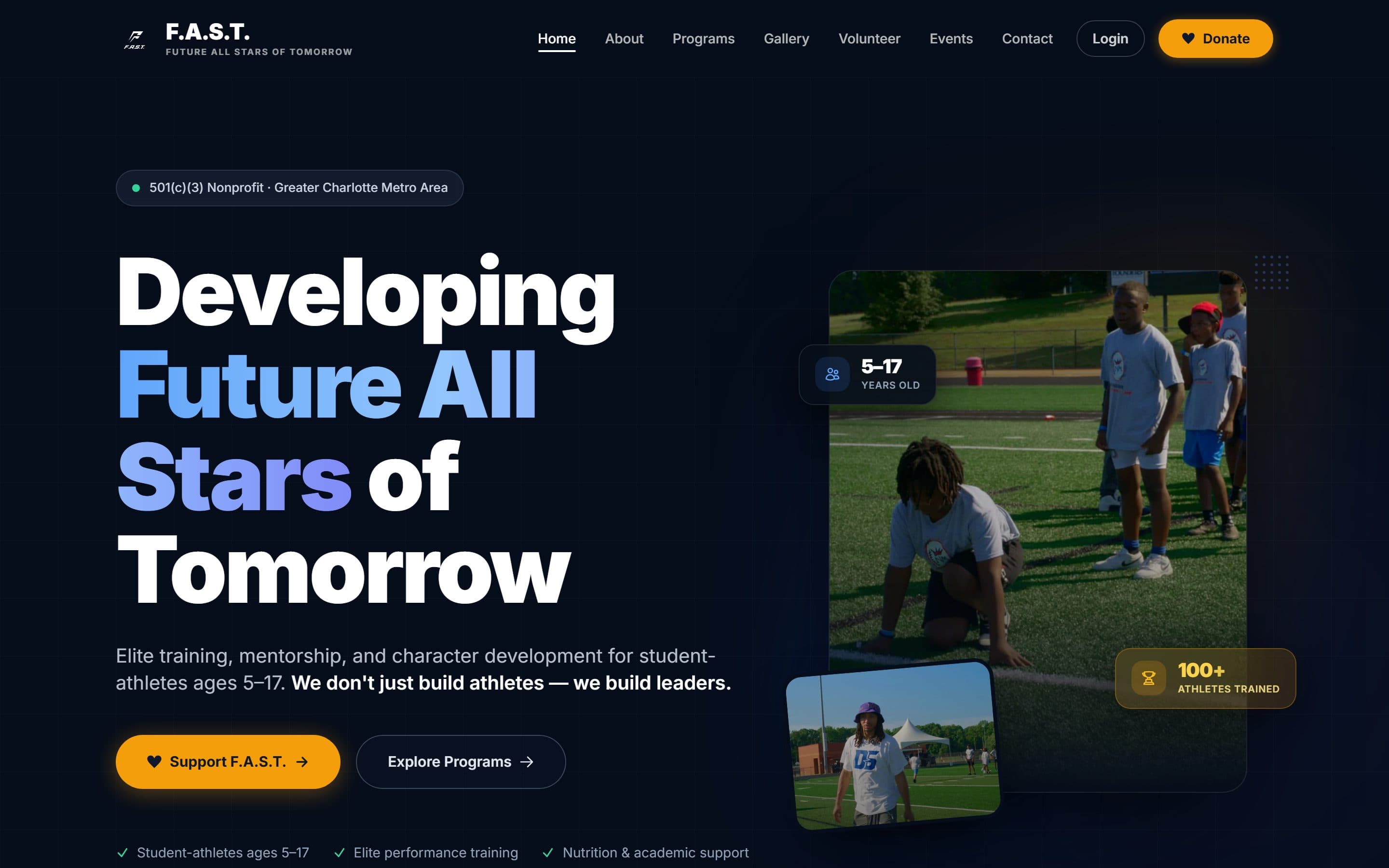 F.A.S.T. Foundation — website designed and built by Metrix