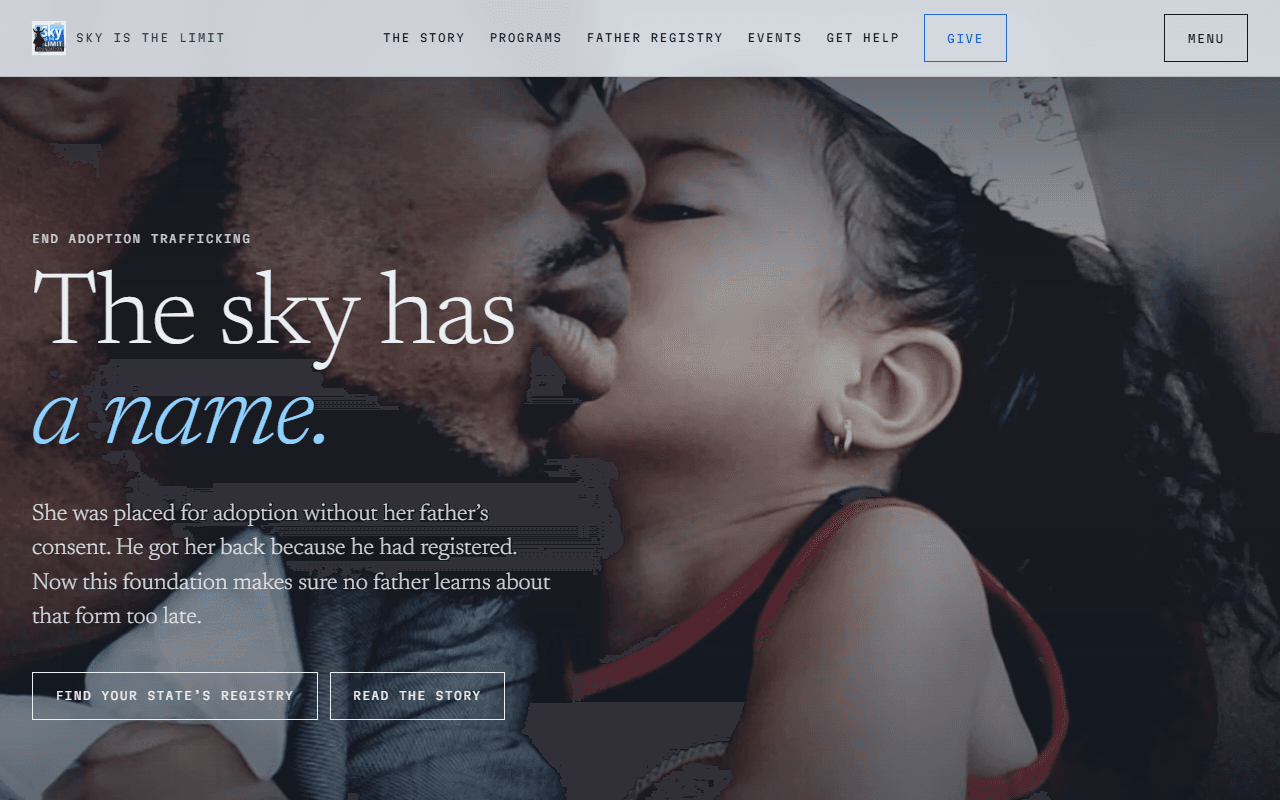 Sky Is The Limit Foundation — website designed and built by Metrix