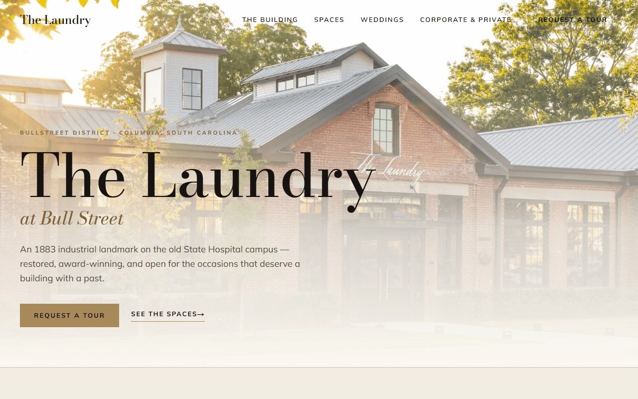 The Laundry at Bull Street — website designed and built by Metrix