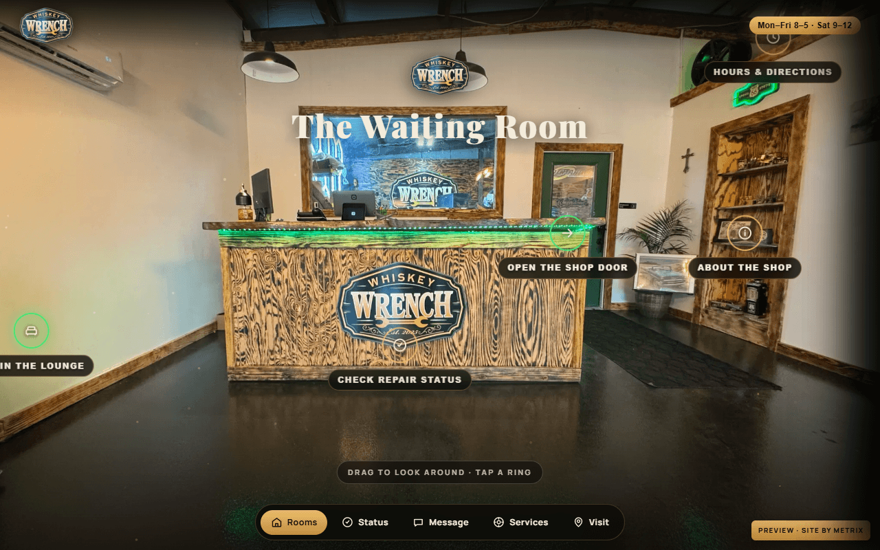 Whiskey Wrench — website designed and built by Metrix