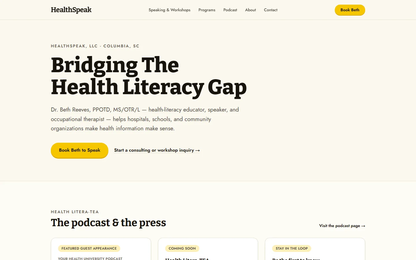 HealthSpeak, designed and built by Metrix