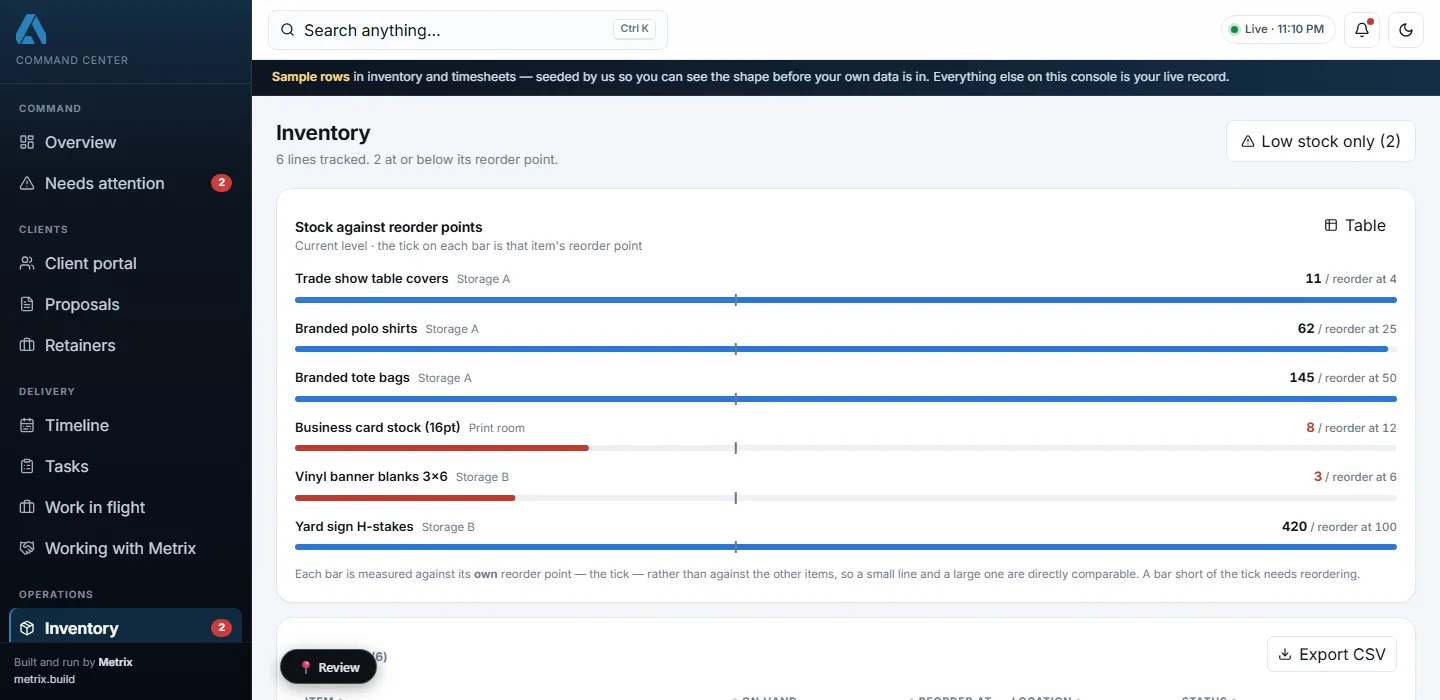 Thomas Agency Group: Agency Command Center, additional screenshot