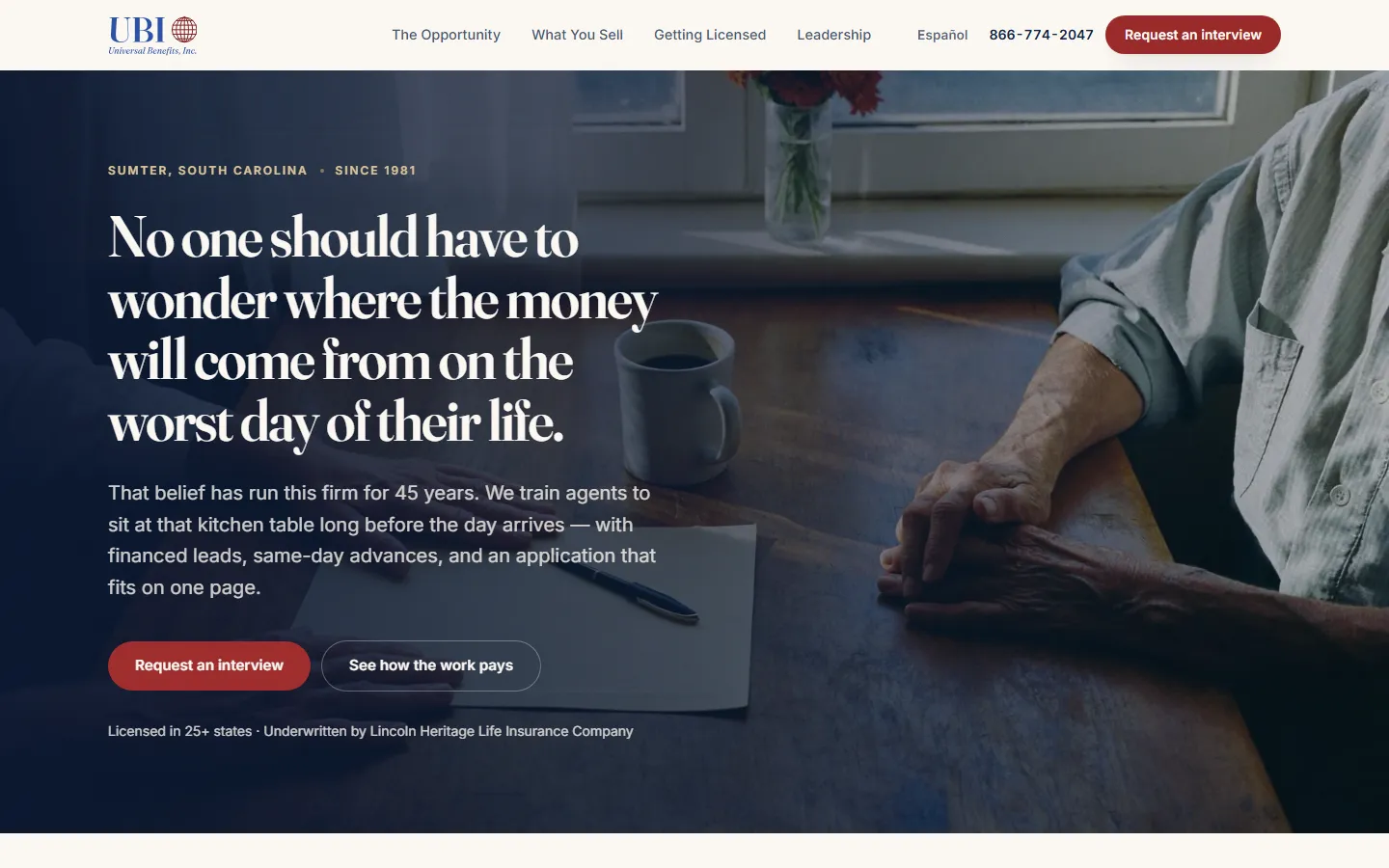 Universal Benefits Marketing Firm, designed and built by Metrix