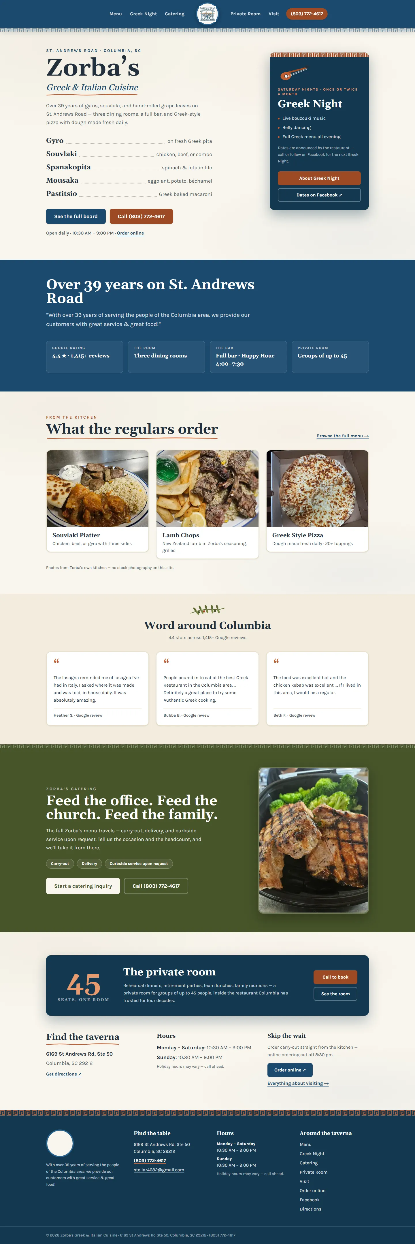 Zorba's Greek and Italian Cuisine, additional screenshot